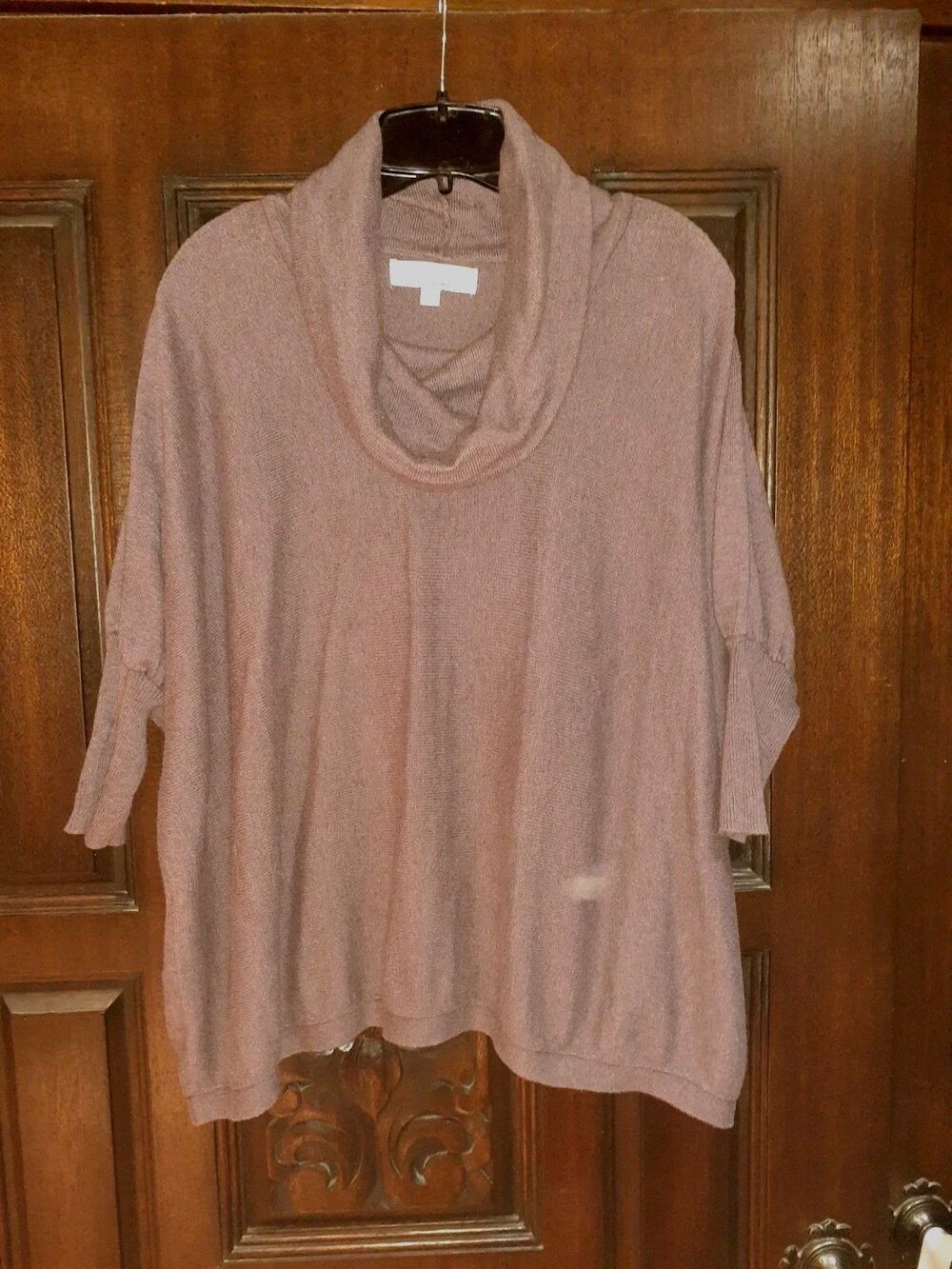 Between Me & You Cotton Wool Blend Cowl Neck Sweater Top Women's S Brown Mauve